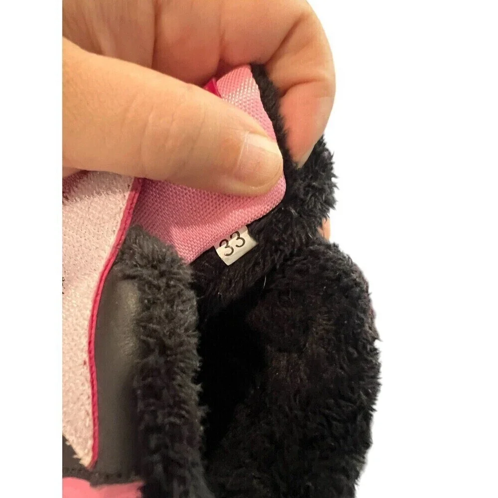 Girl's Quick Shark Pink Black Snow Boot Work Boot Black Big Kid Sz Eu 33 US 1.5